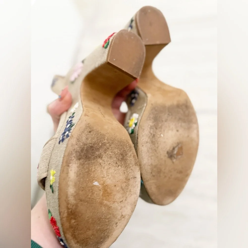 Tabitha Simmons - Calla Meadow Canvas Espadrilles - size 9.5 - Excellent Cond.